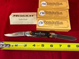 (3) 1998 Remington Muskrat #R4466 special edition bullet knives, MIB.