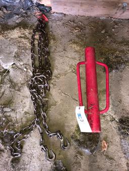 Post pounder, log chain (approx. 16 ft.)