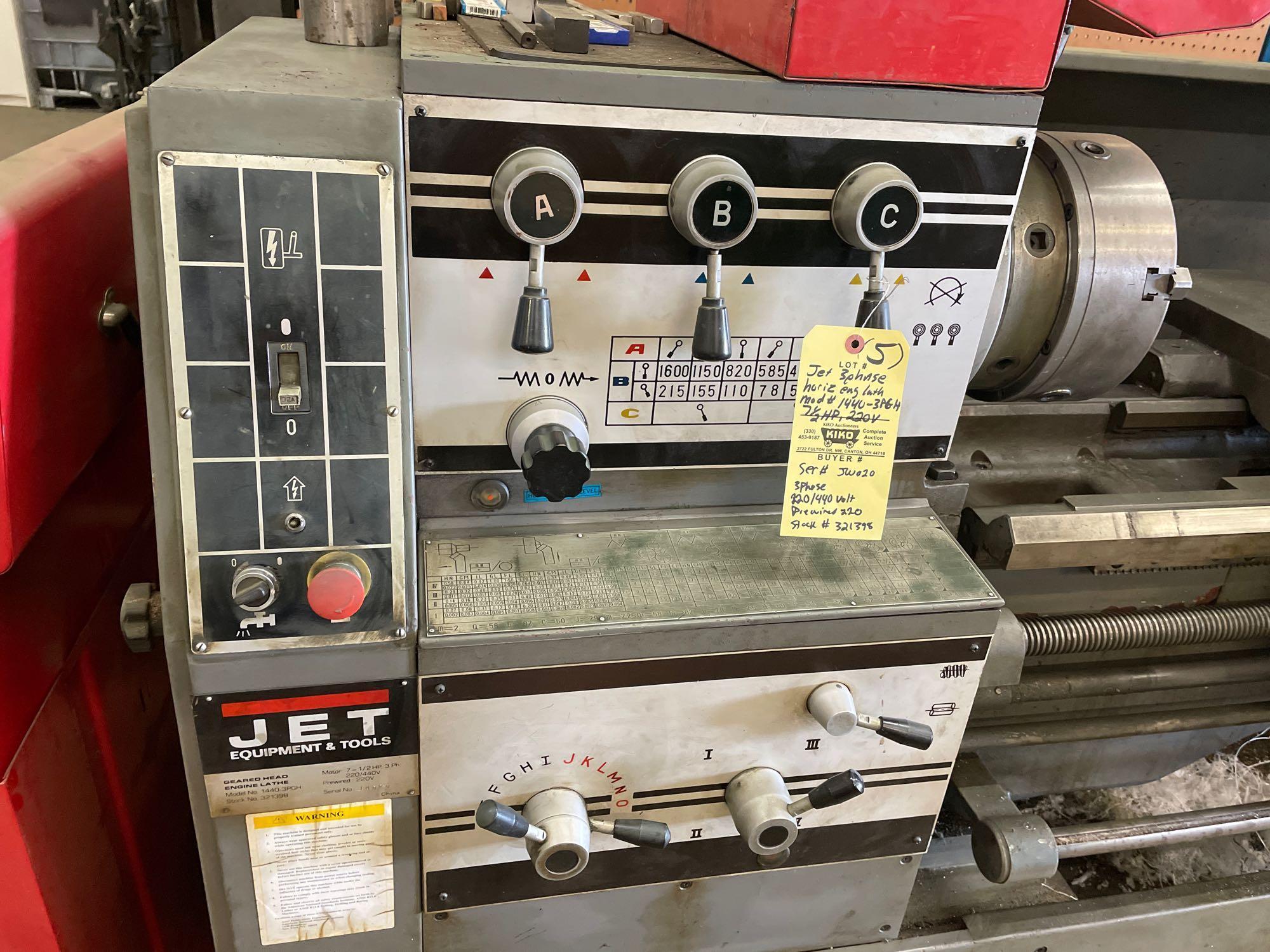 Jet 3phase horizontal eng. lathe