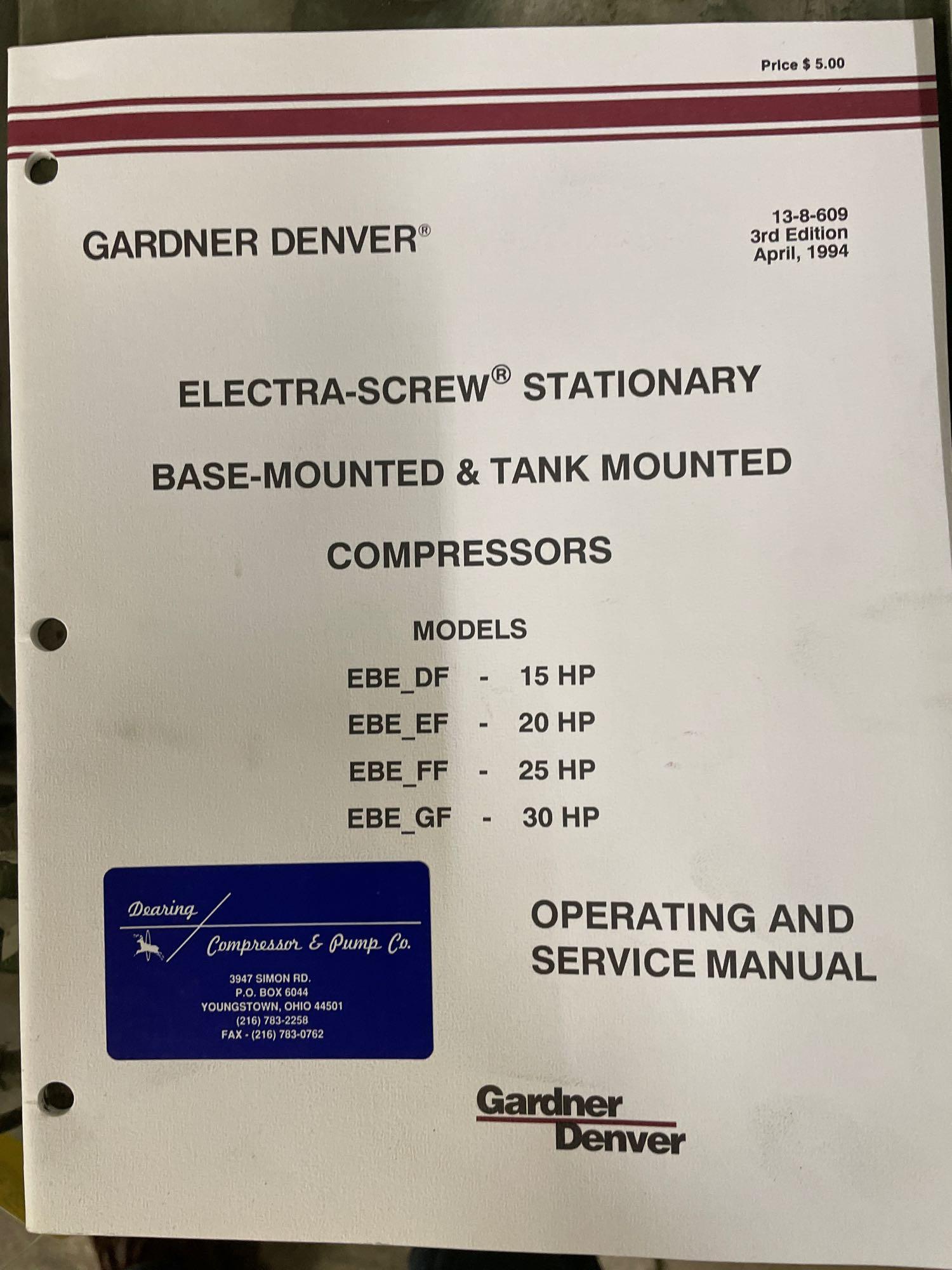 Gardner Denver mod 1214-855 25hp air compressor