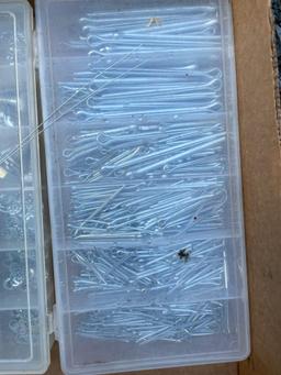 Cotter pins, wing nuts, fuses, organized hardware