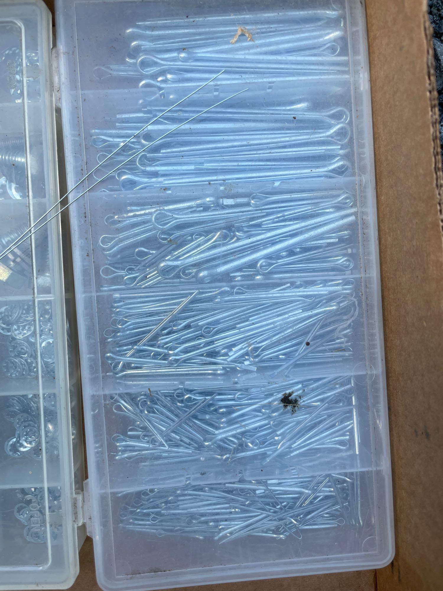 Cotter pins, wing nuts, fuses, organized hardware