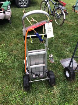 Dolly with propane tank and burner