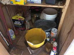 Sprays cleaners and garbage bags