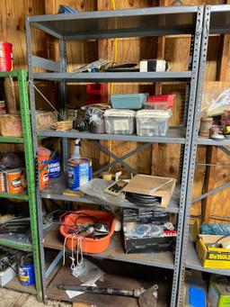 Metal shelf and contents