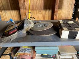 Metal shelf and contents