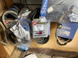 Mower belts, air filters, ignition, gas cap, misc. parts