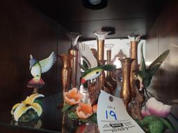 Lotus Vases and 3 Bird Figurines
