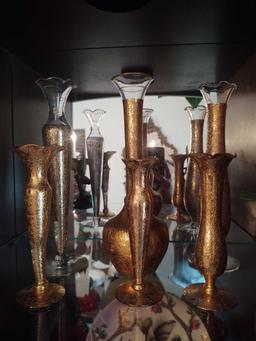 Lotus Vases and 3 Bird Figurines