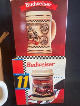 (3) Budweiser Racing Steins