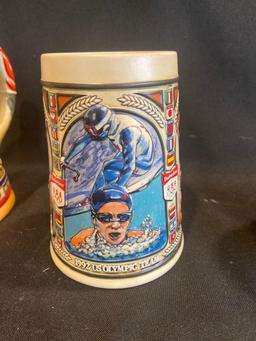 (3) Olympic Budweiser Steins
