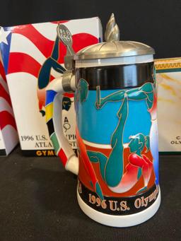 (3) Budweiser Olympic Steins 1996