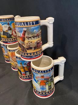 (6) Budweiser Steins of Family Members