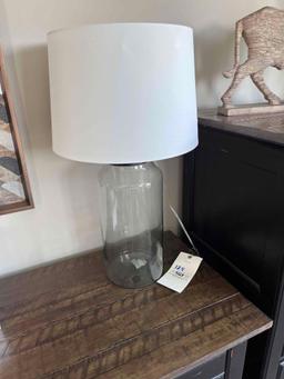 table lamp, candle, decorative items