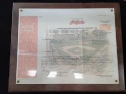 Cleveland Indians stock certificate dated 7/21/1998