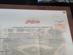 Cleveland Indians stock certificate dated 7/21/1998