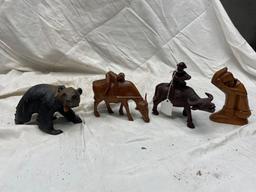 Hand carved animals