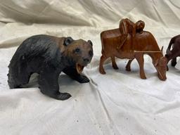 Hand carved animals