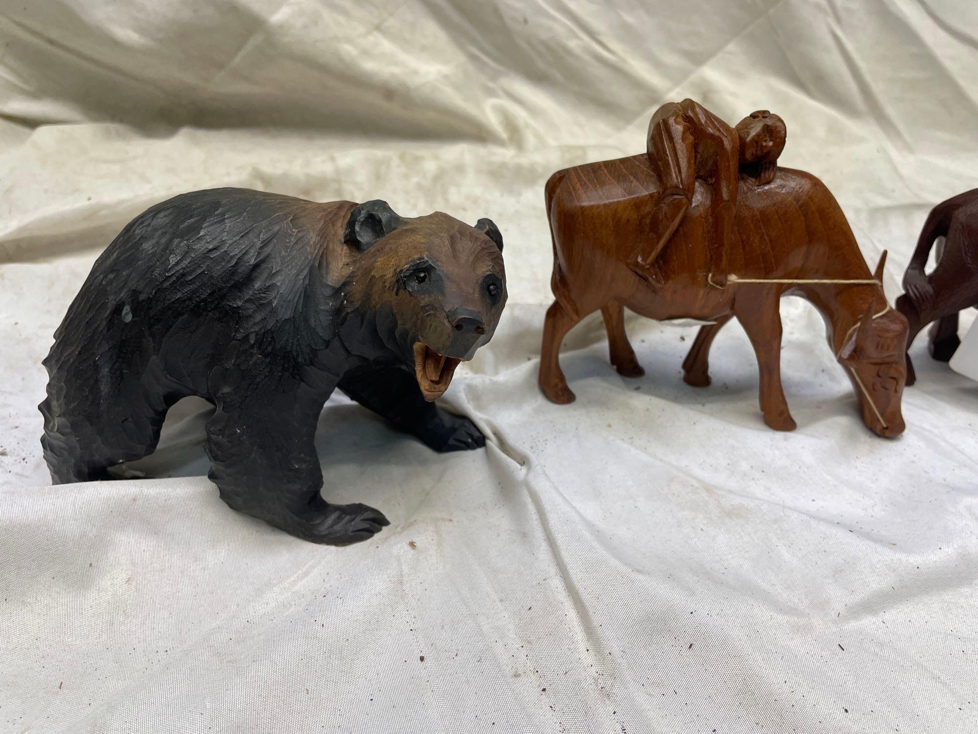 Hand carved animals
