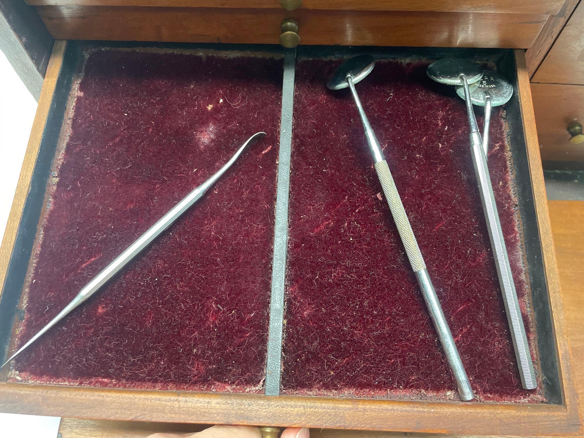 Early 1900?s Dentist travel box with tools
