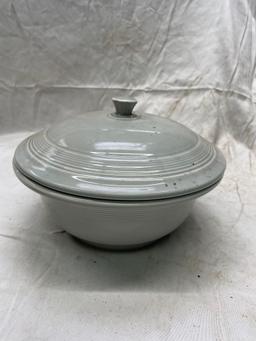 Fiesta covered casserole- discontinued color pearl gray