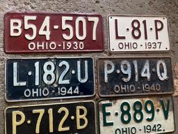 (8) Vintage License Plates From 1930s and 1940s