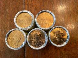 5 rolls $25 each SBA gold 2000-p dollars