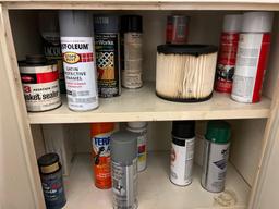 Metal Cabinet with Spray and Adhesives