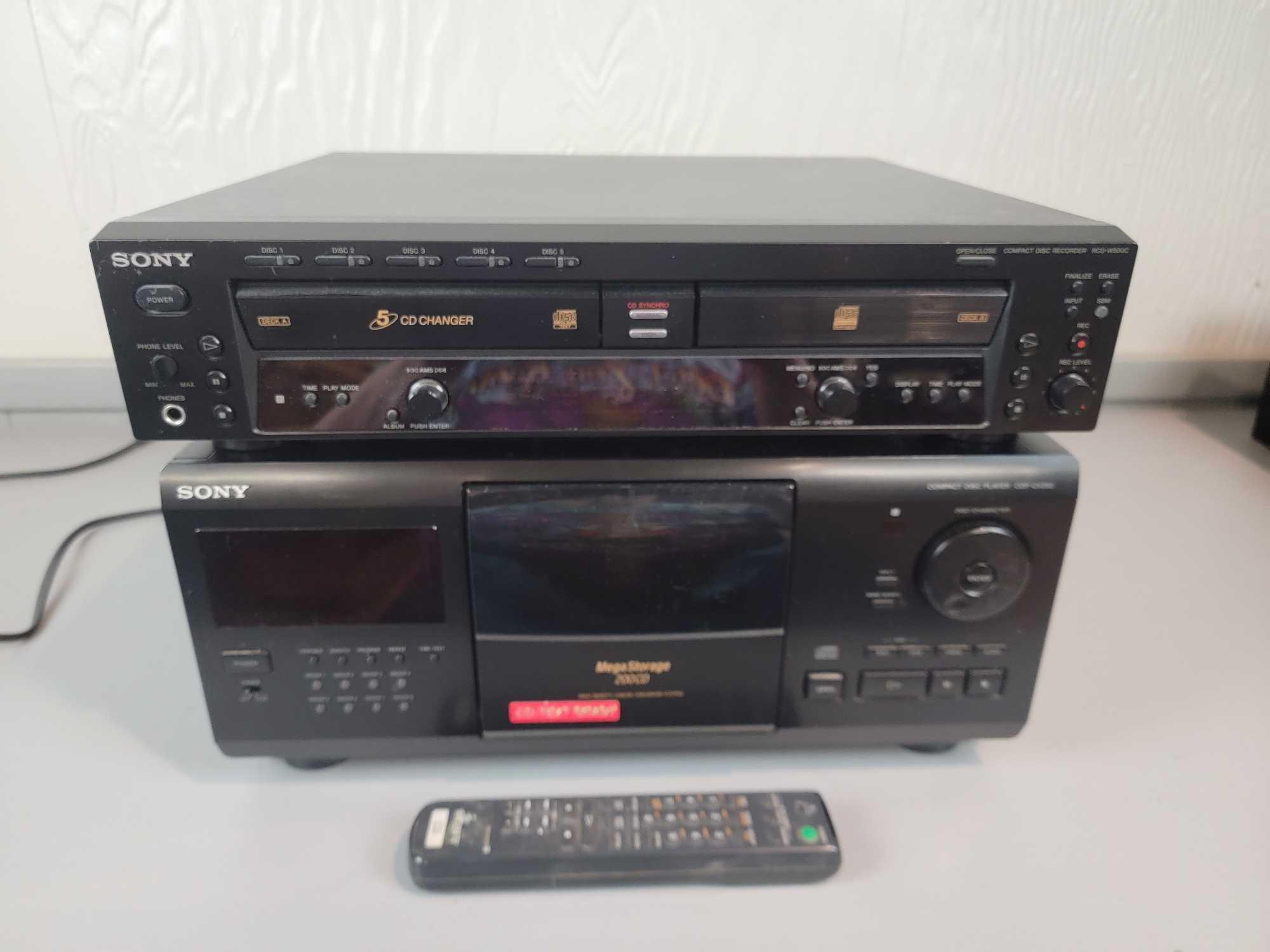 Sony Mega Storage CD Compact Disc Player CDP-CX250 + RCD-W5000