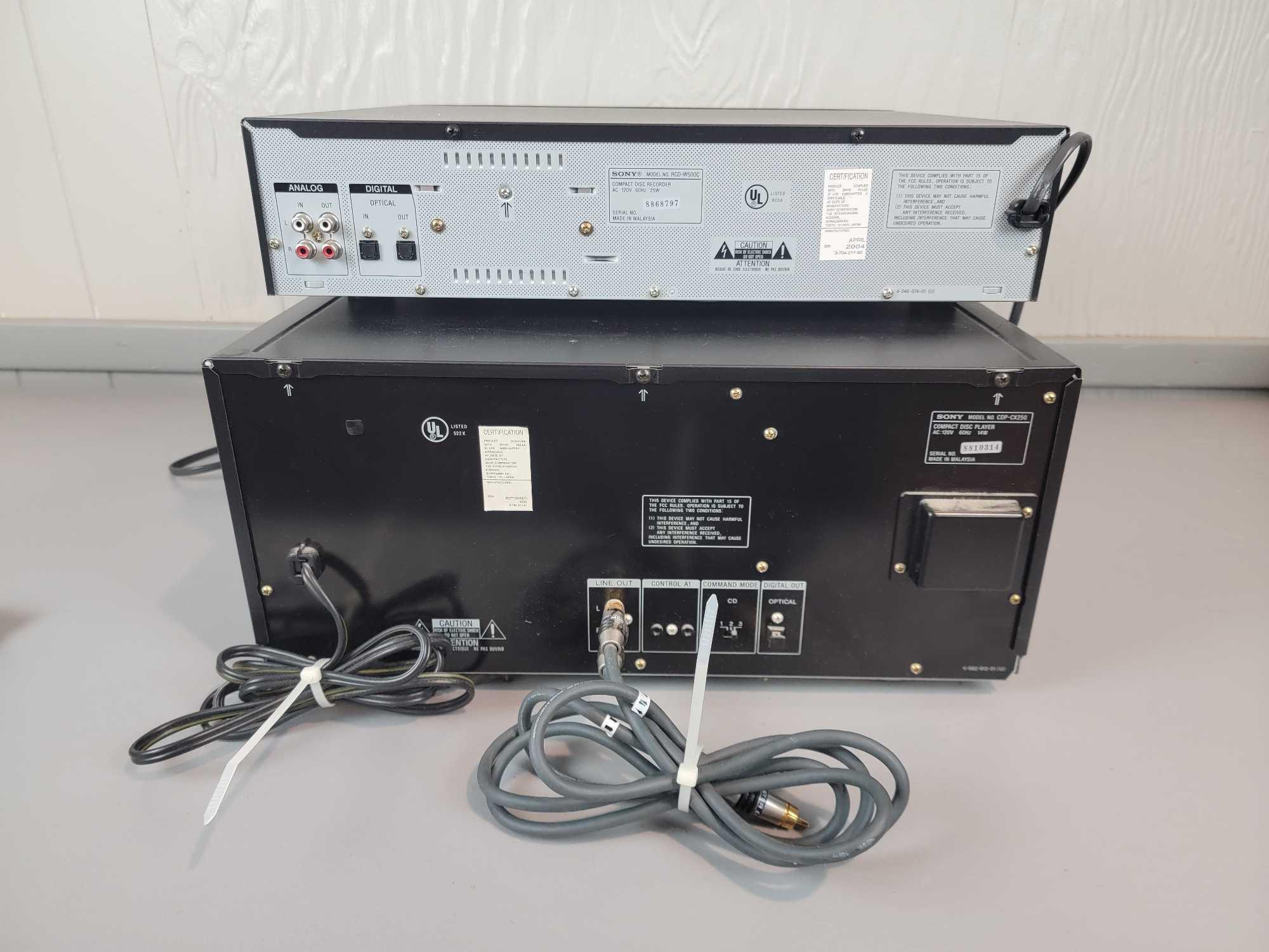 Sony Mega Storage CD Compact Disc Player CDP-CX250 + RCD-W5000