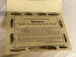 Remington Bullet knife with collector tin