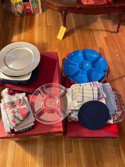 towels, mats, bows, wrapping paper, ect.