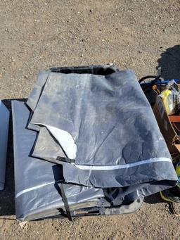 Radiator, fixtures, tarp