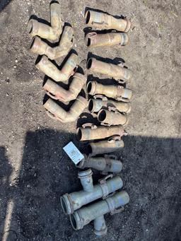 Aluminum irrigation pipe fittings and 3 in to 4 in reducers