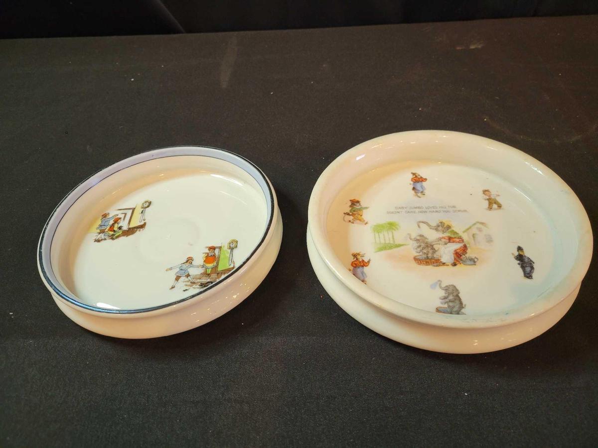 Antique Noritake and German baby feeding dishes