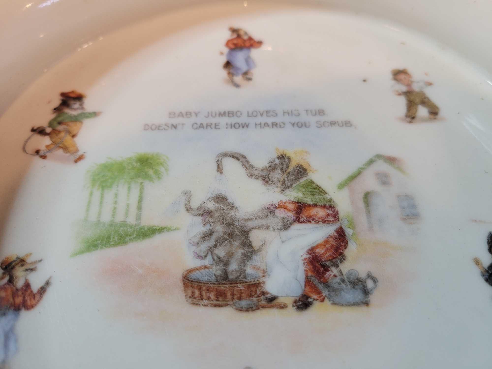 Antique Noritake and German baby feeding dishes