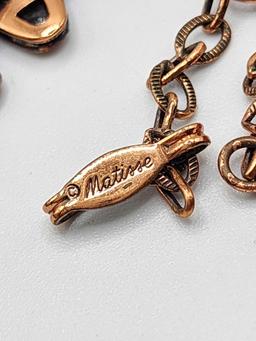 Vintage 1950s Matisse enameled copper necklace