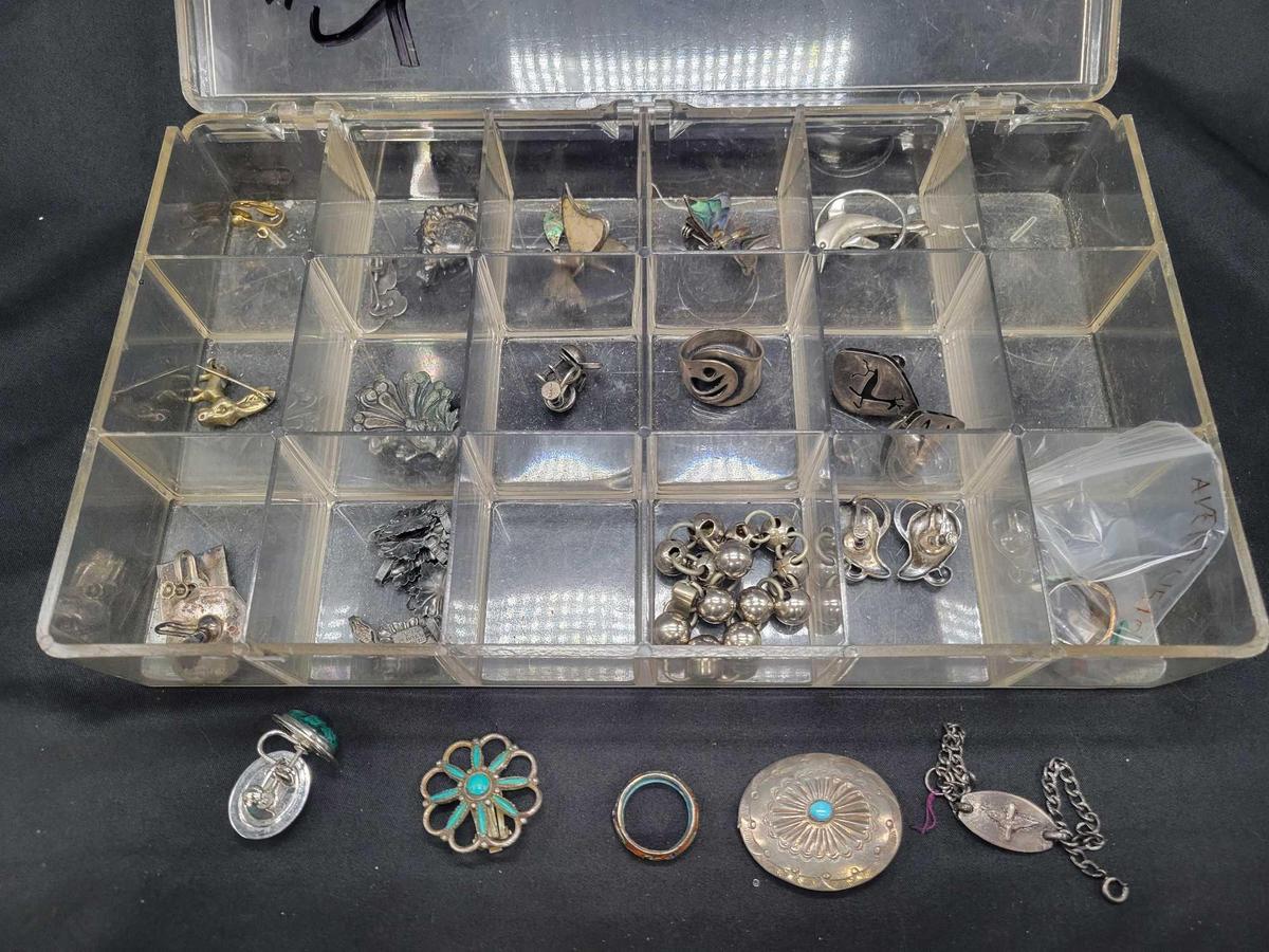 Great lot of sterling jewelry, some turquoise, aviation bracelet, antique pieces