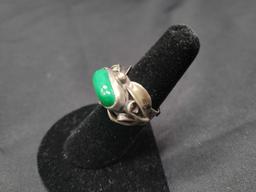 Vintage handmade sterling turquoise ring, 8.2g size 8