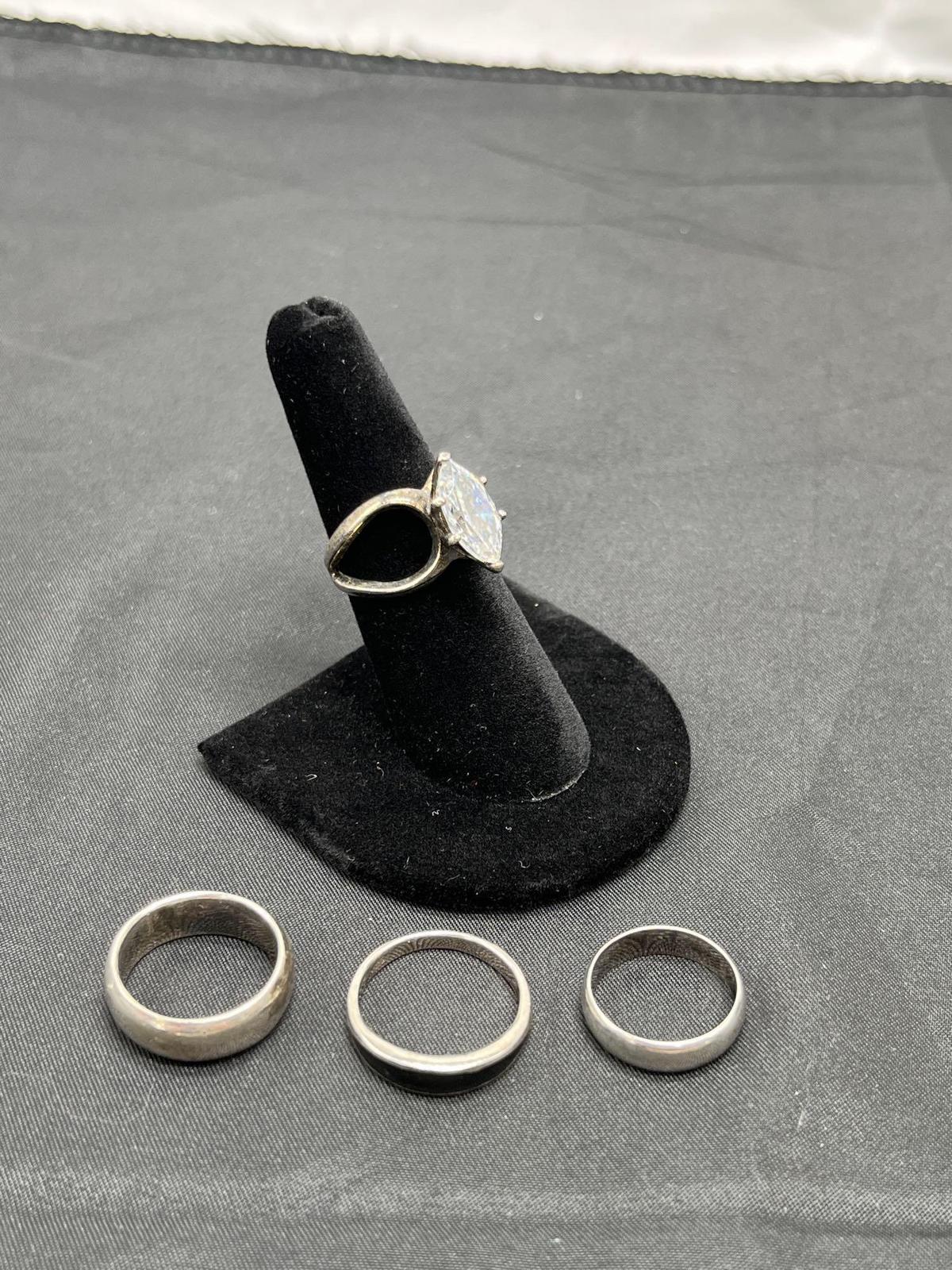 (4) Sterling Rings