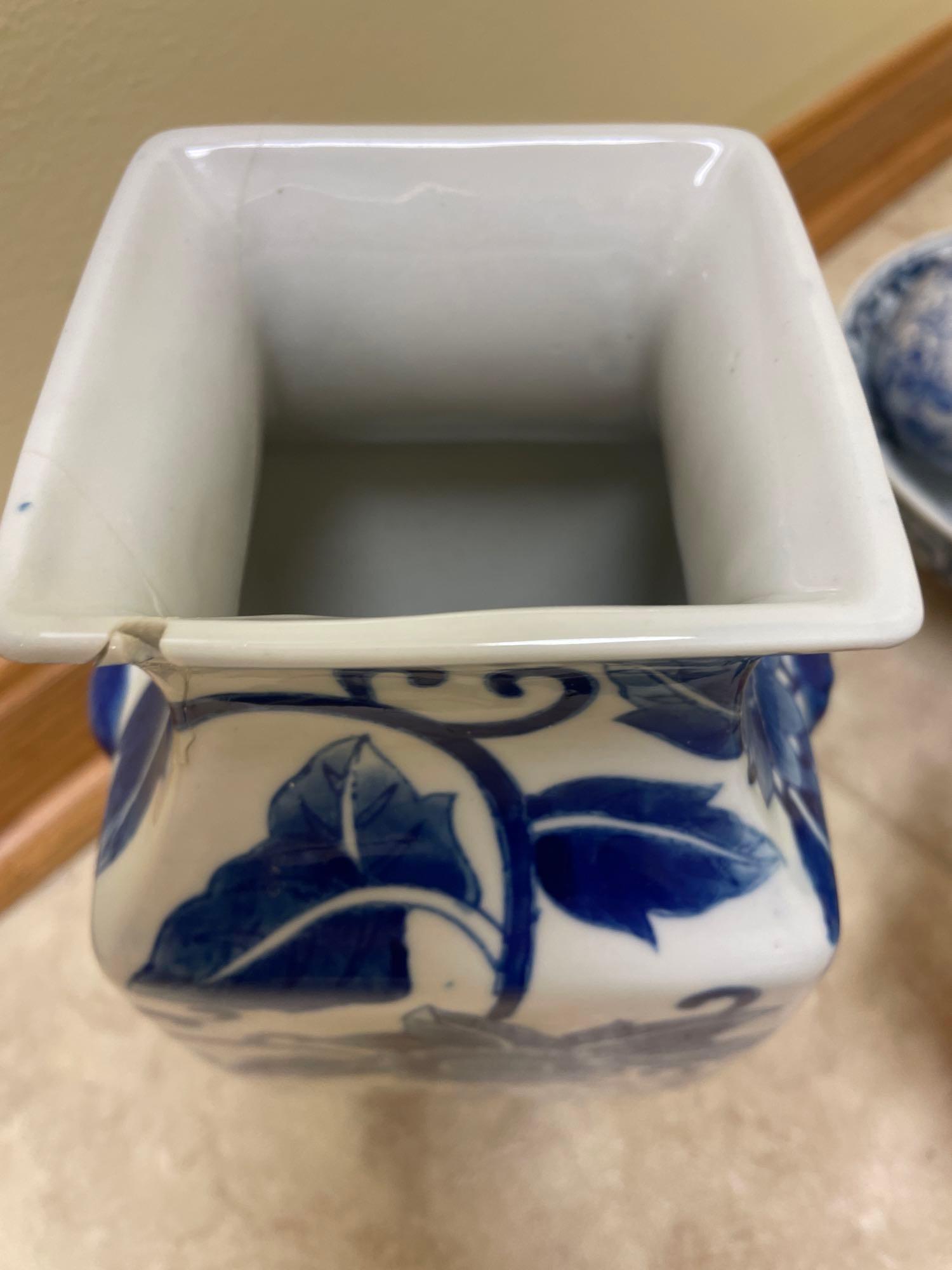 Vases, Flow Blue, Stoneware