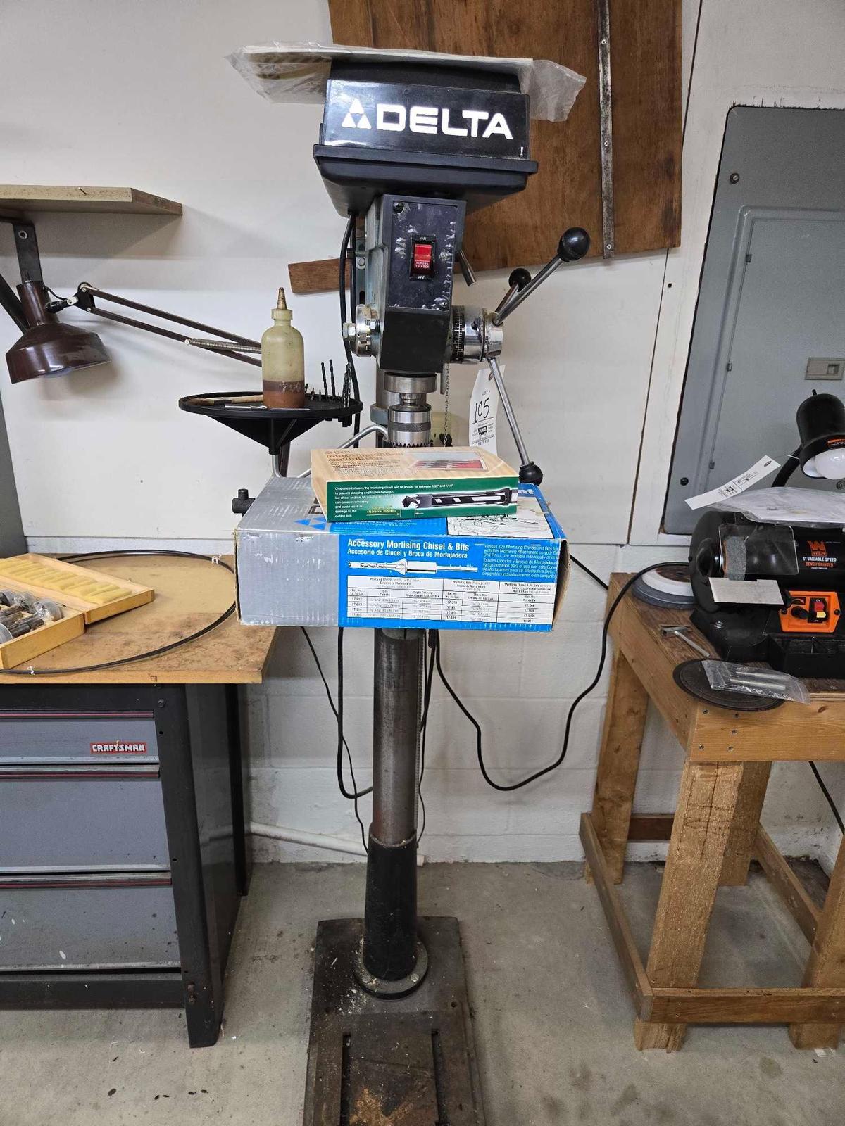 Delta Floor Model Drill Press w/ Chisel & Bits Set