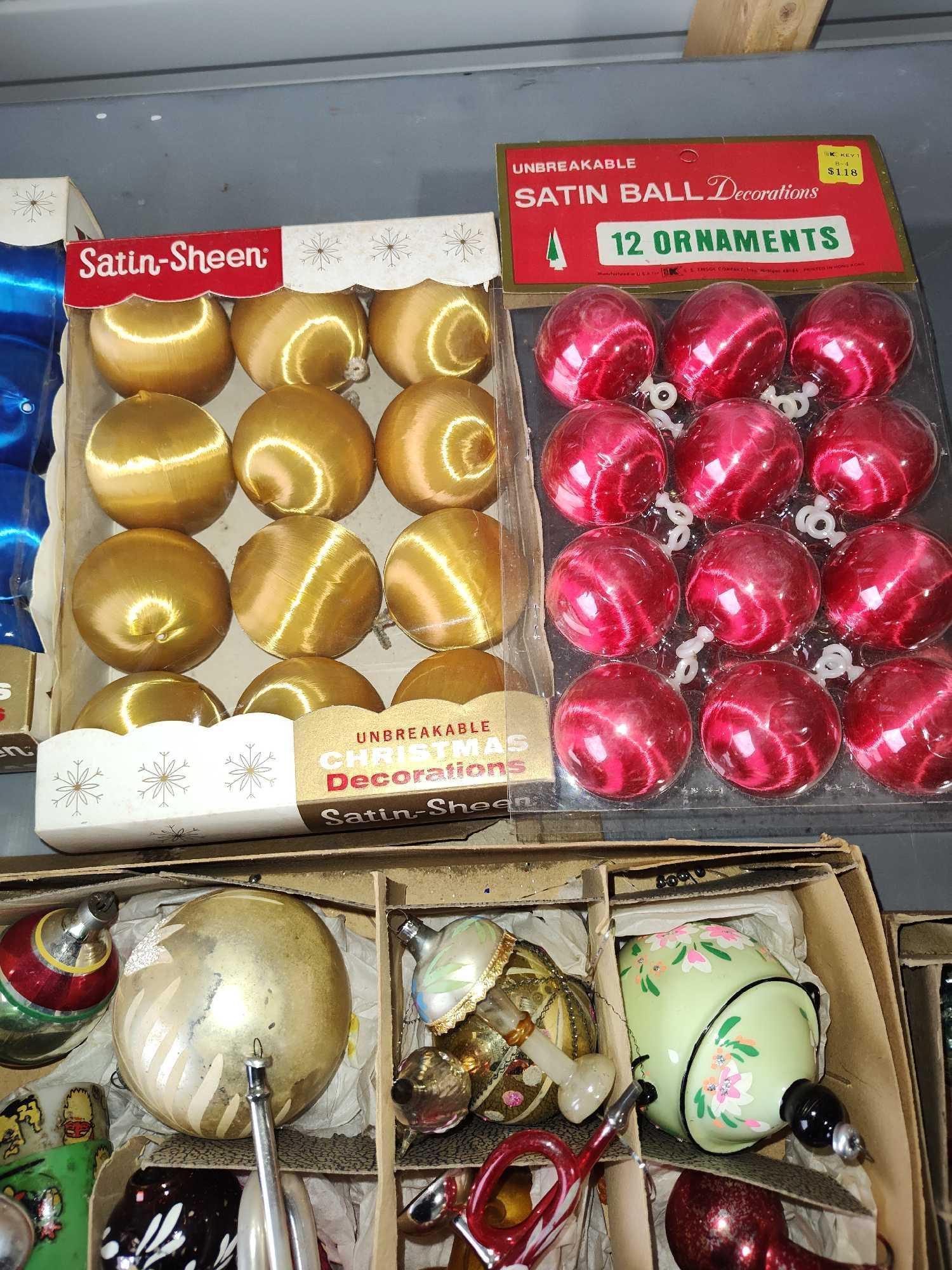 Vintage Christmas decor Items, Ornaments Shiny Bright,