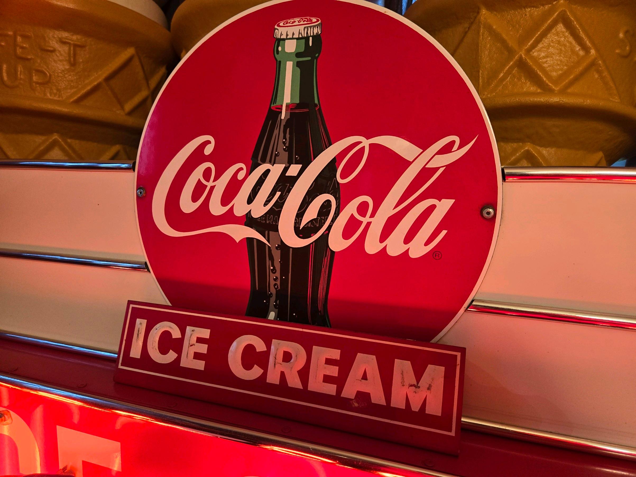 Neon Coca Cola Display & Plastic Ice Cream Cones