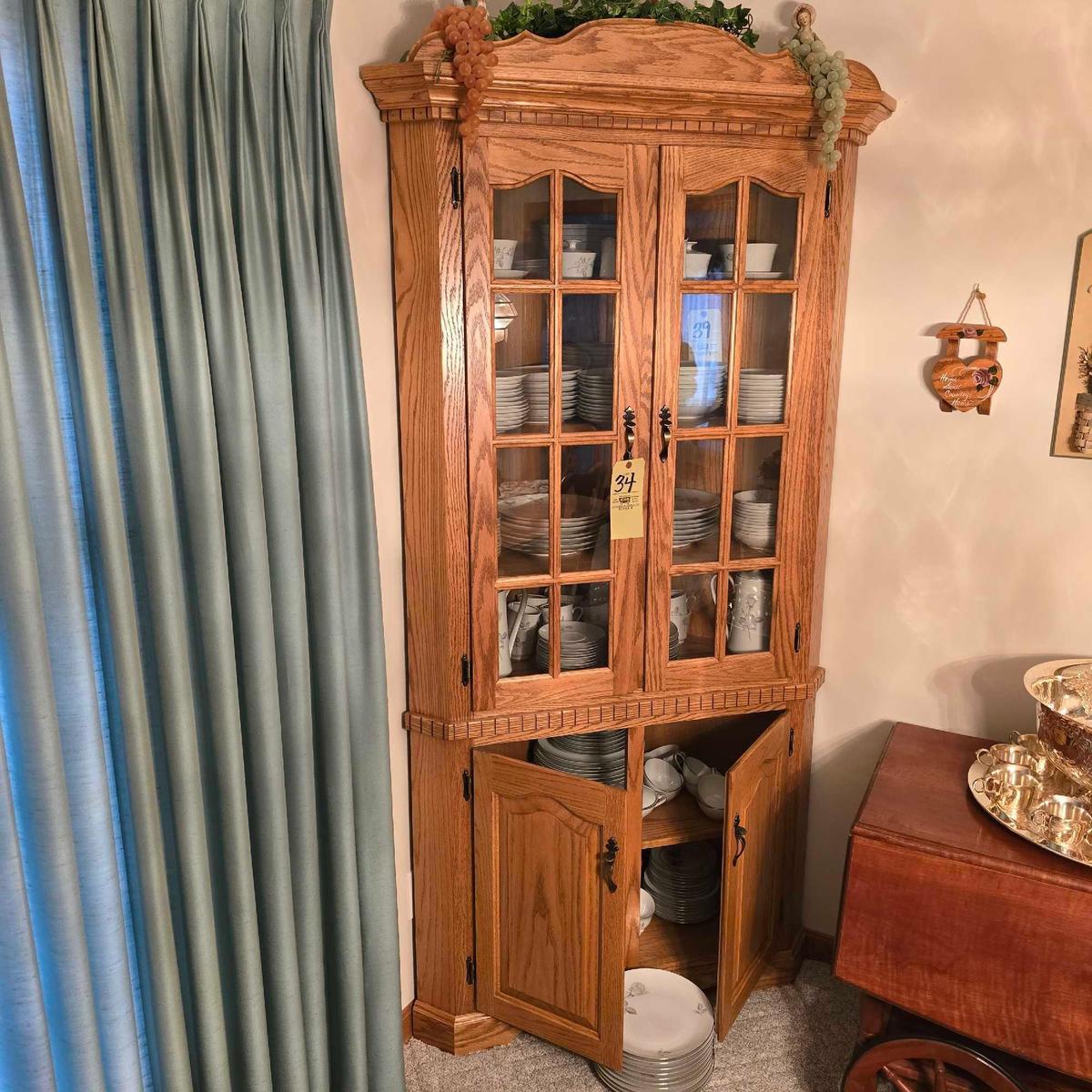 Oak Corner Cabinet