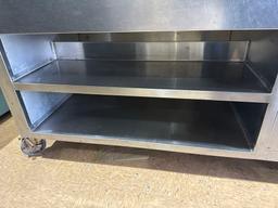 Stainless steel cooling prep cabinet with shelves