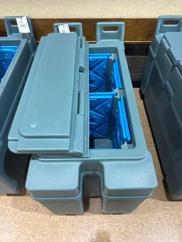 Cambro plastic portable cooler with ice packs