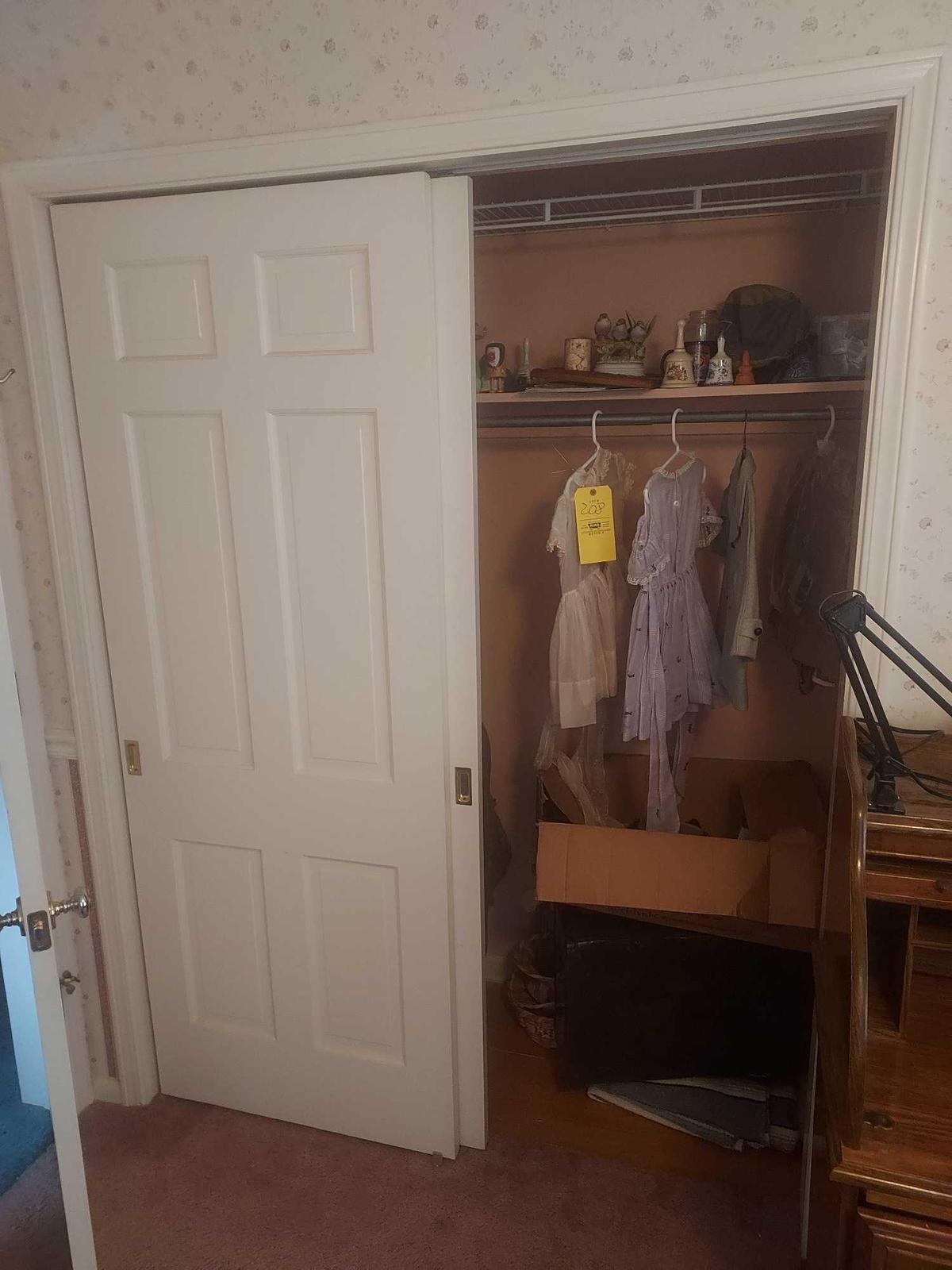 Closet Contents - Baby Clothes, Small Decor, Folding Table, Blankets, & more