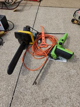 2 Electric Chainsaws & Electrical Cord