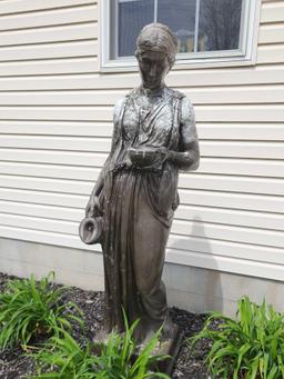 5 foot tall garden fountain statue. concrete